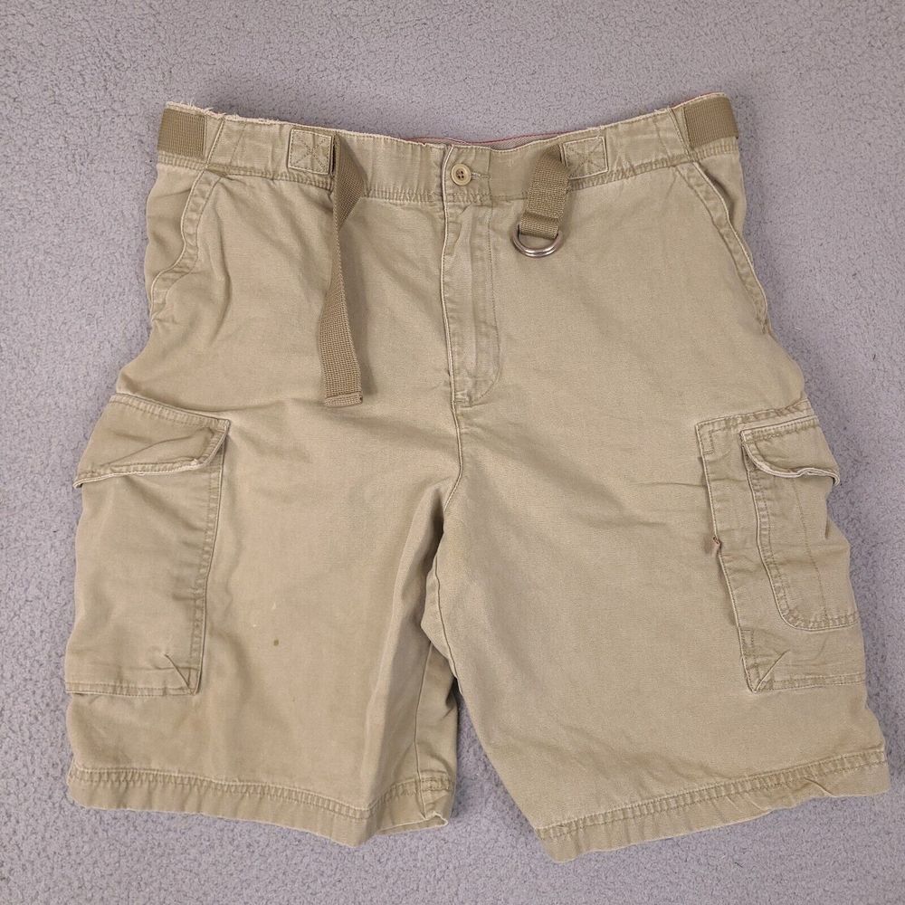 Vintage Old Navy Cargo Shorts Mens 36 Brown Belted Heavy Cotton Y2K 2003